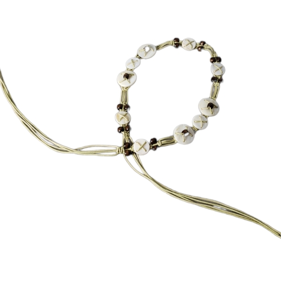 Vintage 70's-80's Shell Macrome Cord Boho Hippie Beachy Coastal Belts 28+" - Picture 4 of 11